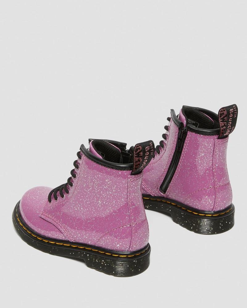 Kids' Dr Martens Toddler 1460 Glitter Lace Up Boots Pink | AU 692VRW